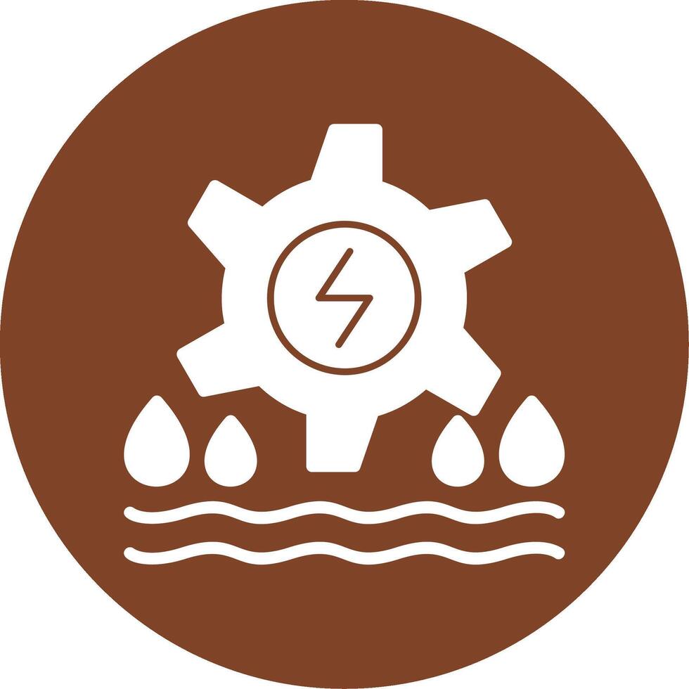 Hydro Power Glyph Multi Circle Icon vector