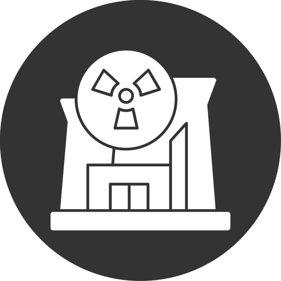 Nuclear Plant Glyph Multi Circle Icon vector