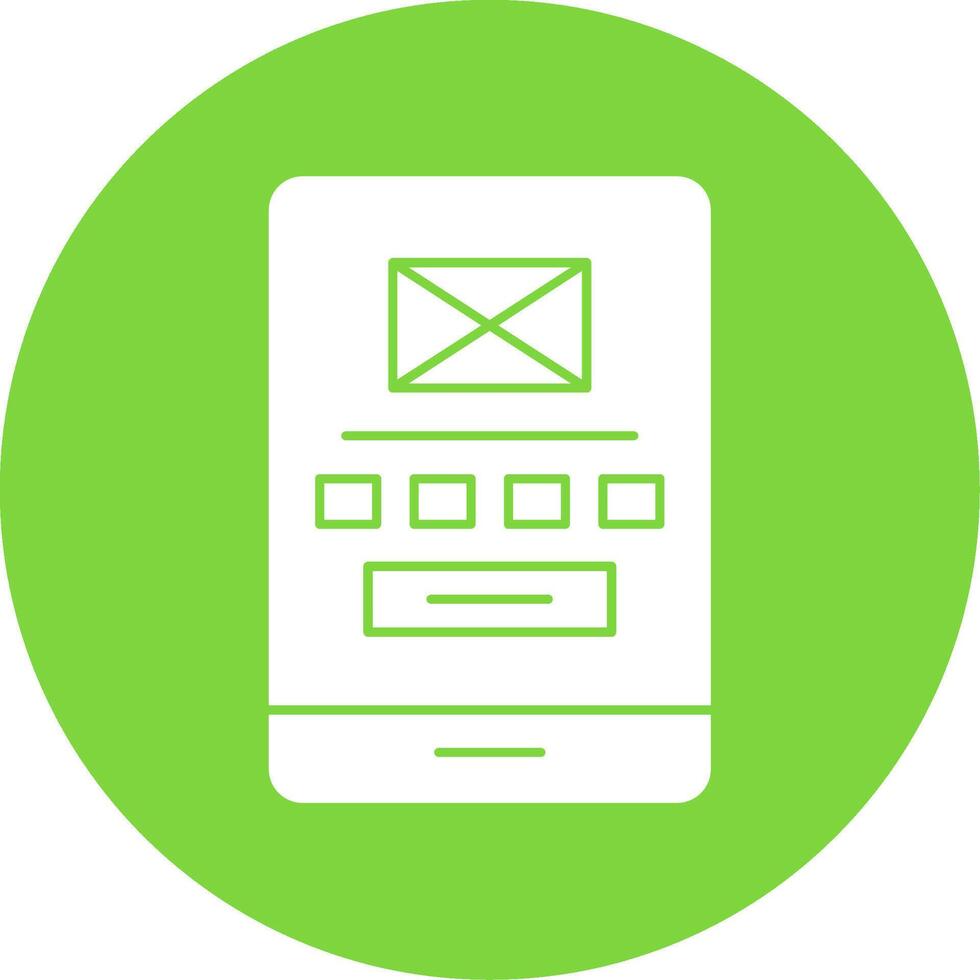 Low Fidelity Wireframe Glyph Multi Circle Icon vector