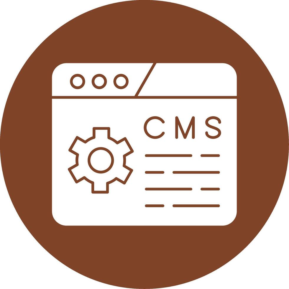 Content Management System Glyph Multi Circle Icon vector