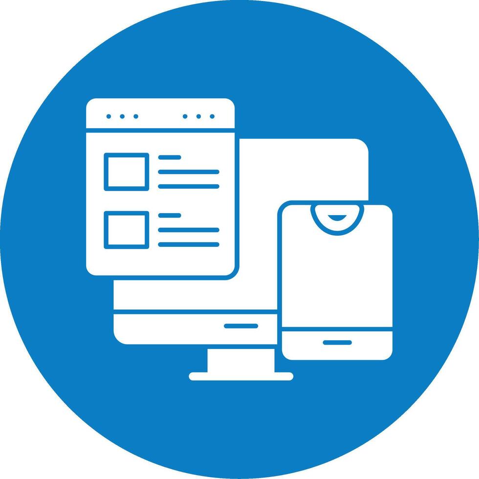Responsive Web Design Glyph Multi Circle Icon vector