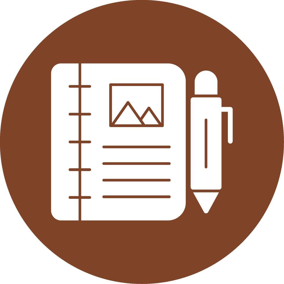 Diary Study Glyph Multi Circle Icon vector