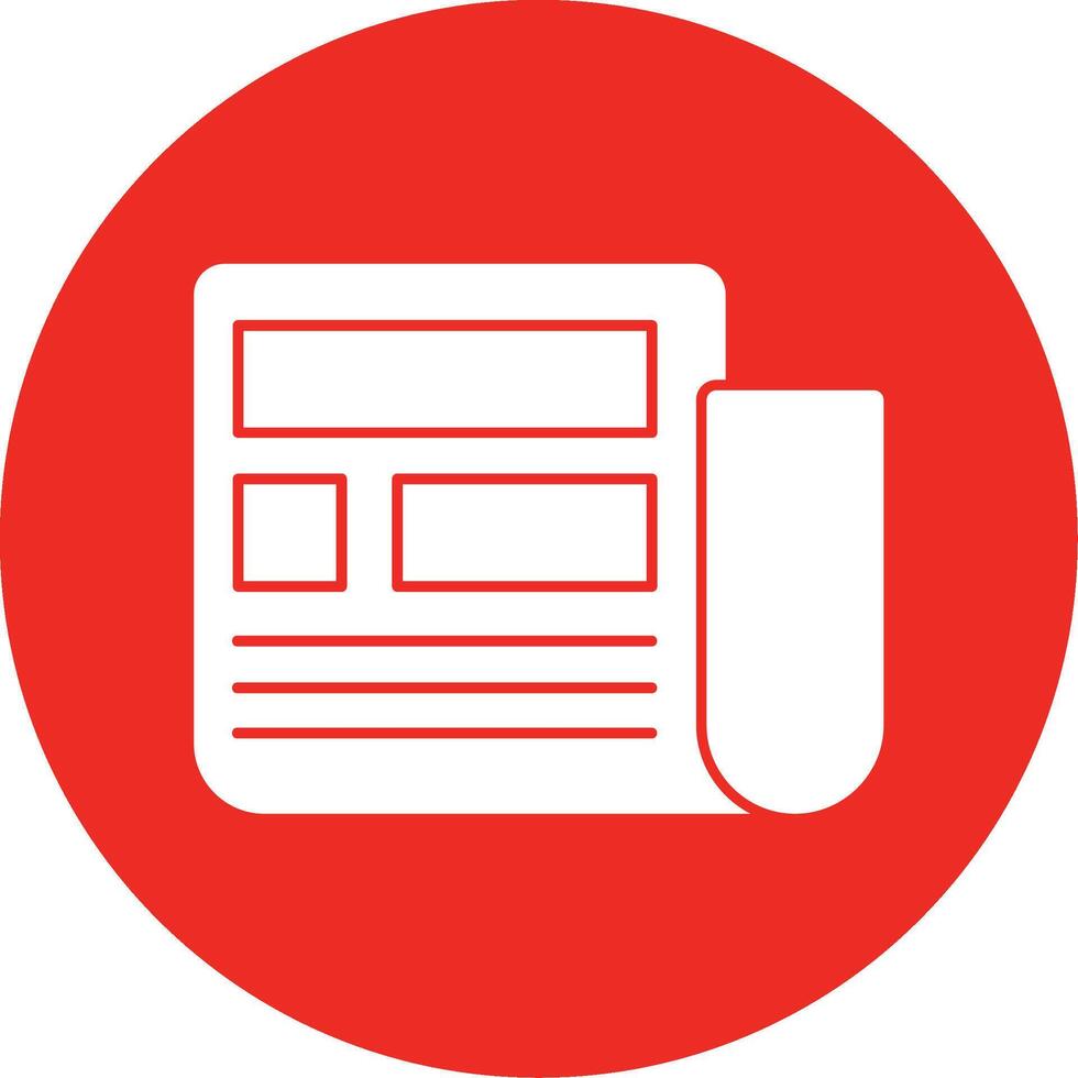 Newspaper Glyph Multi Circle Icon vector
