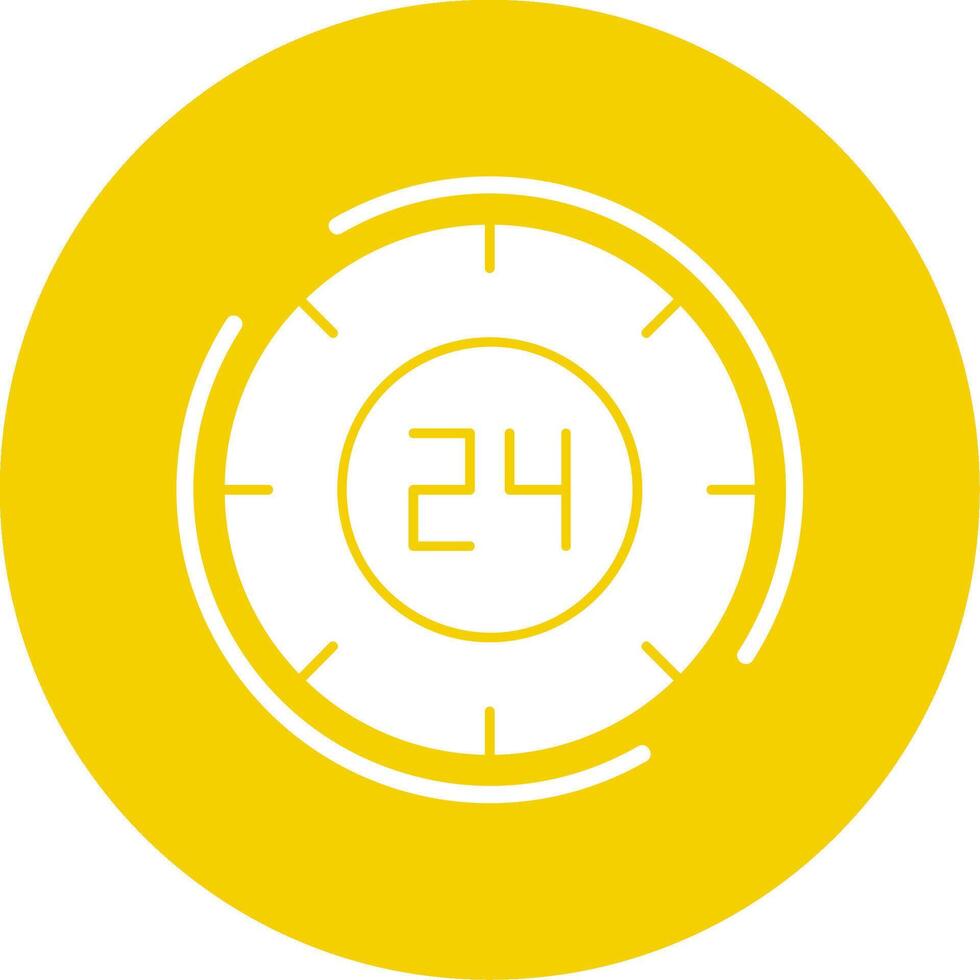 24 Hours Glyph Multi Circle Icon vector