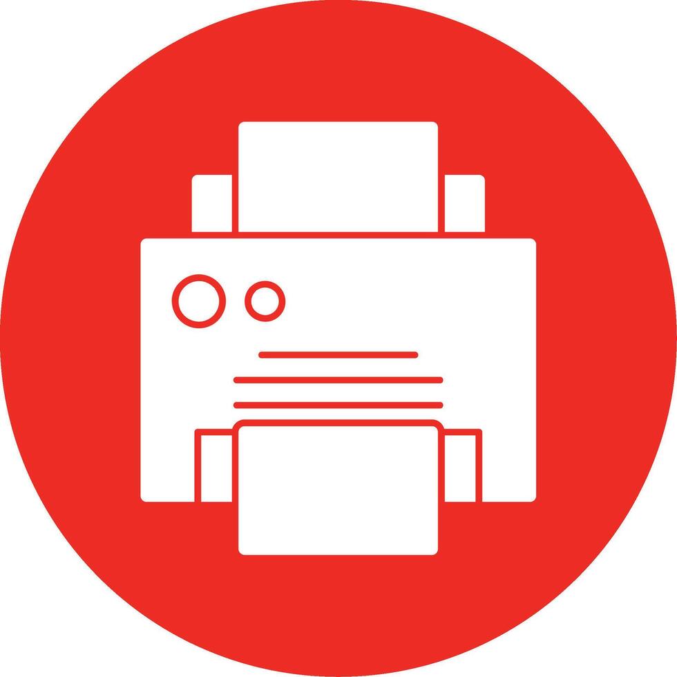 Printer Glyph Multi Circle Icon vector