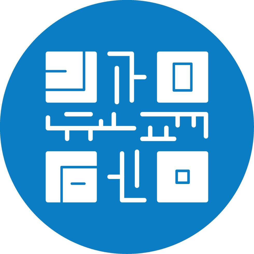 QR Code Glyph Multi Circle Icon vector