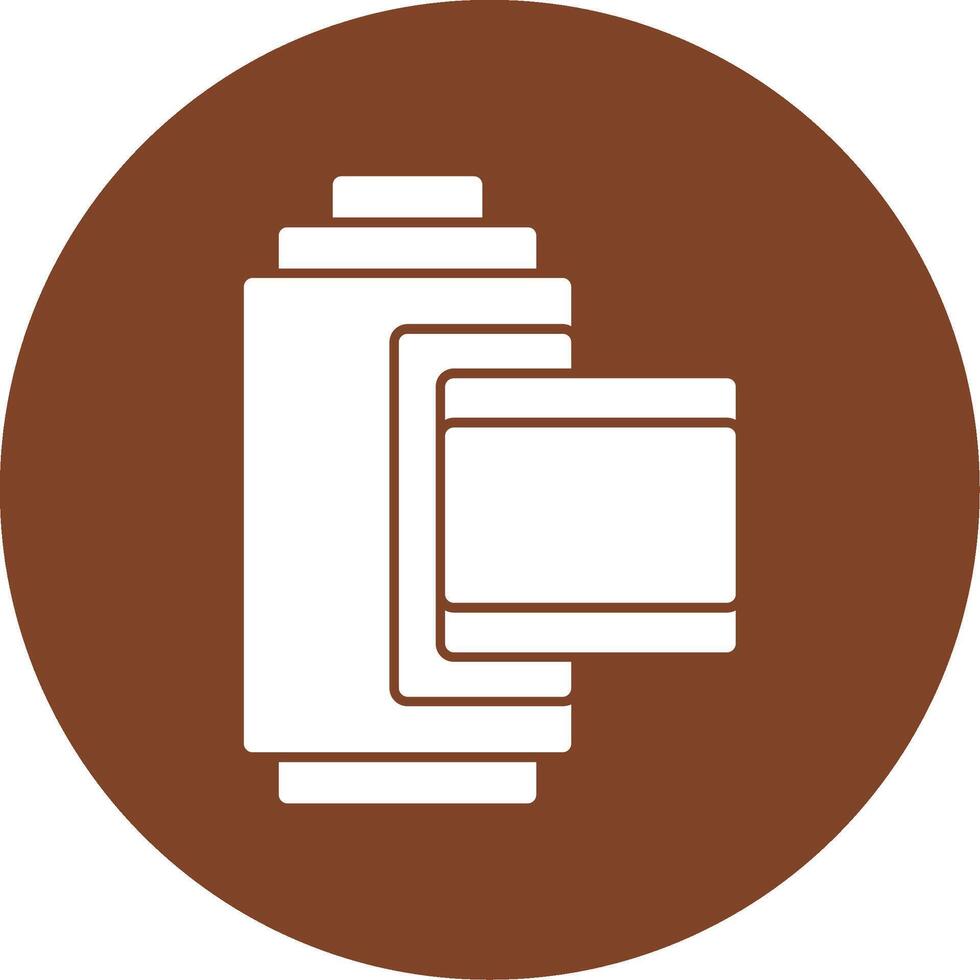 Camera Roll Glyph Multi Circle Icon vector