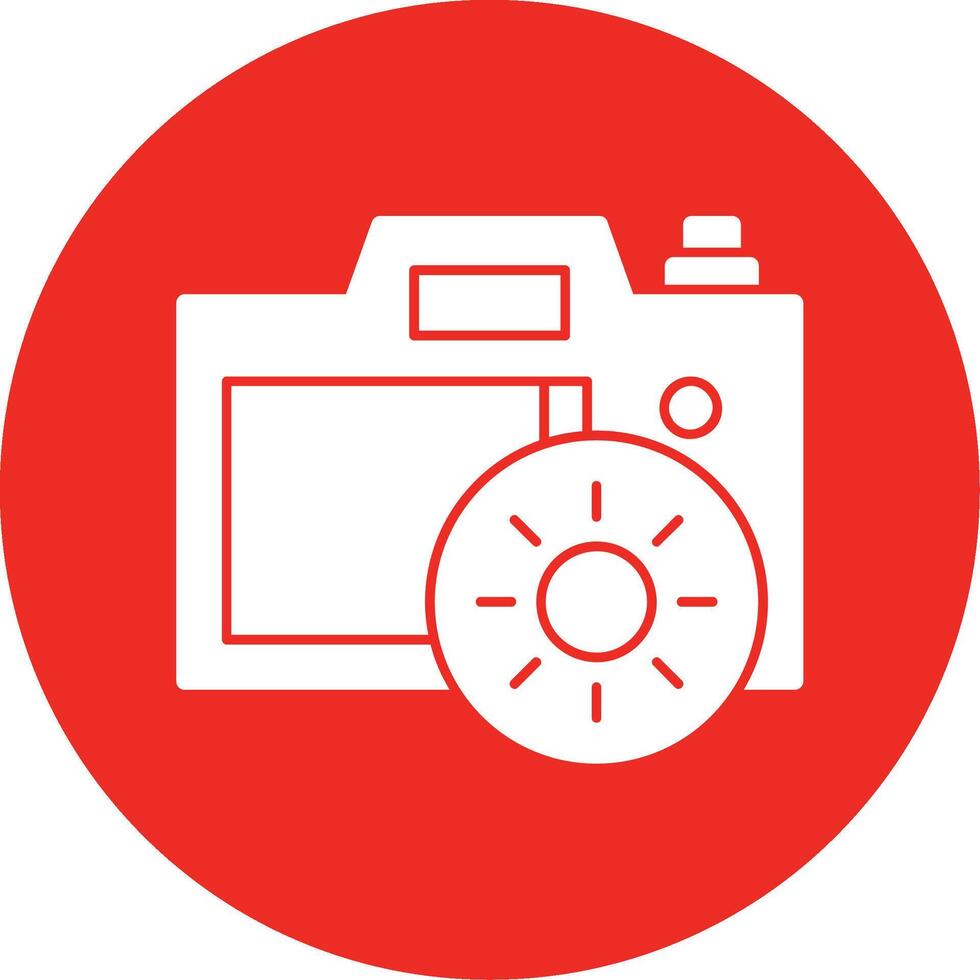 Camera Brightness Glyph Multi Circle Icon vector