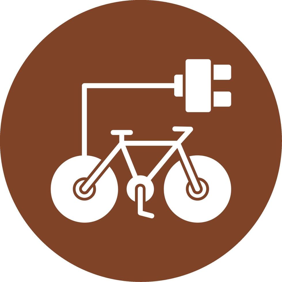 Electric Bike Glyph Multi Circle Icon vector