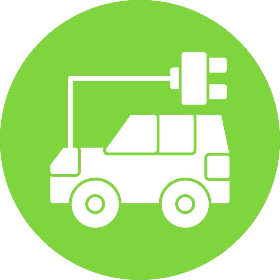 Electric Car Glyph Multi Circle Icon vector