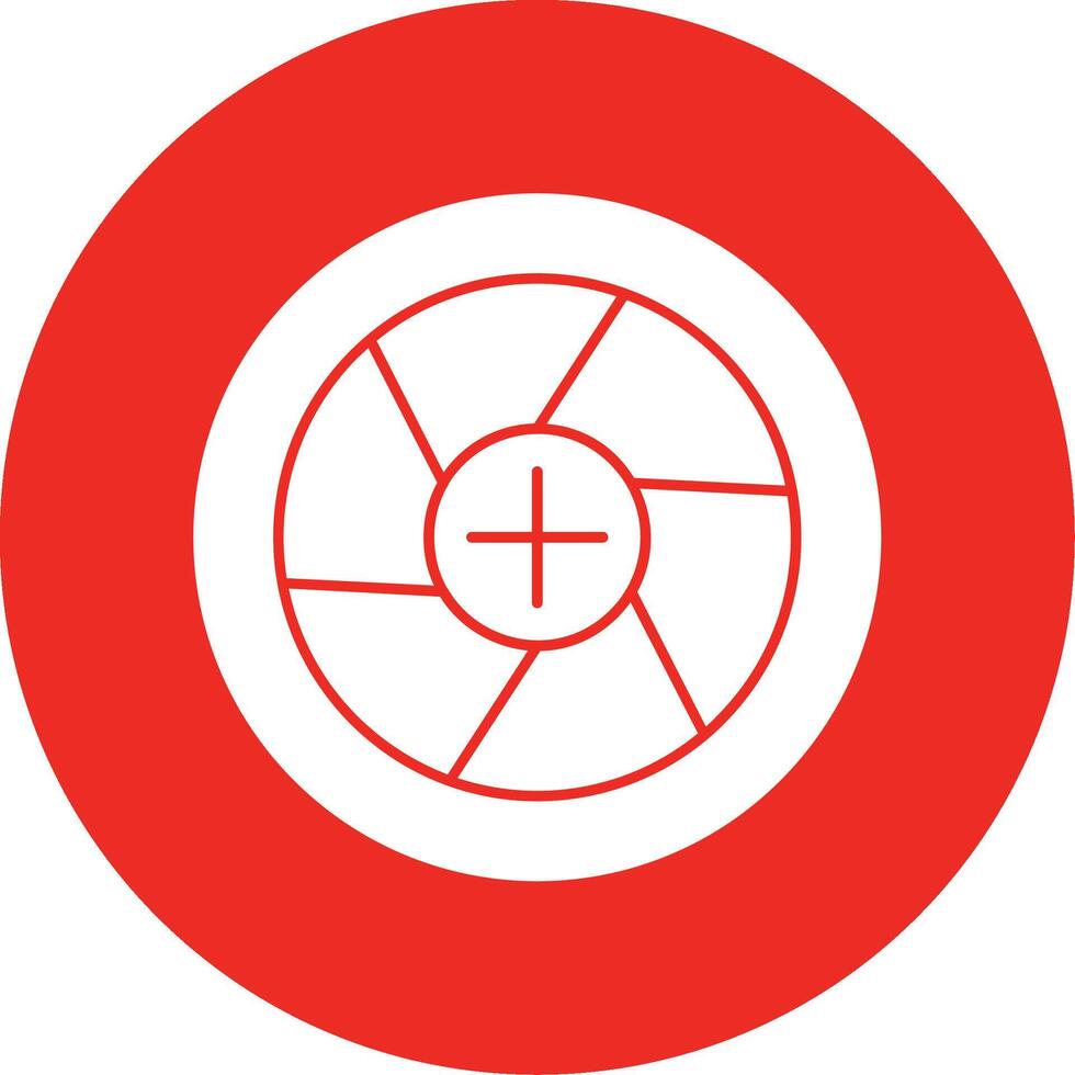 Diaphragm Glyph Multi Circle Icon vector