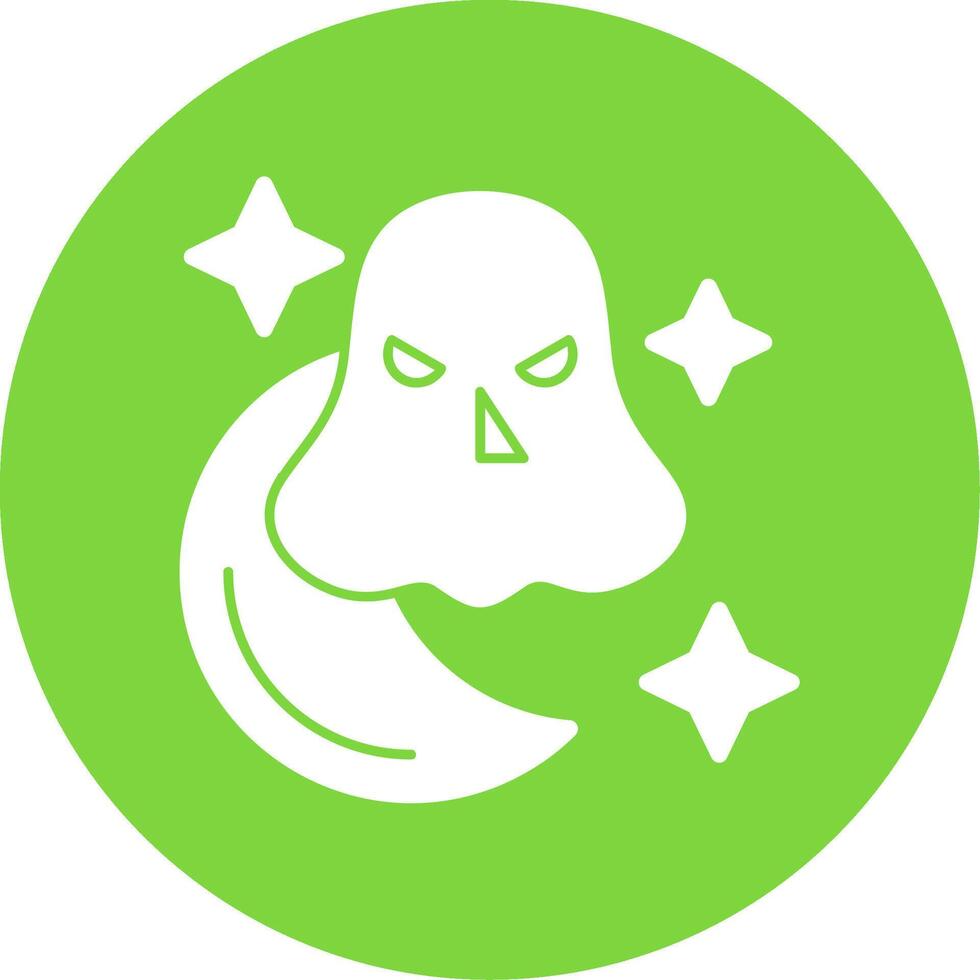 Halloween Moon Glyph Multi Circle Icon vector