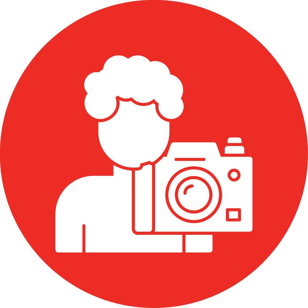 Cameraman Glyph Multi Circle Icon vector