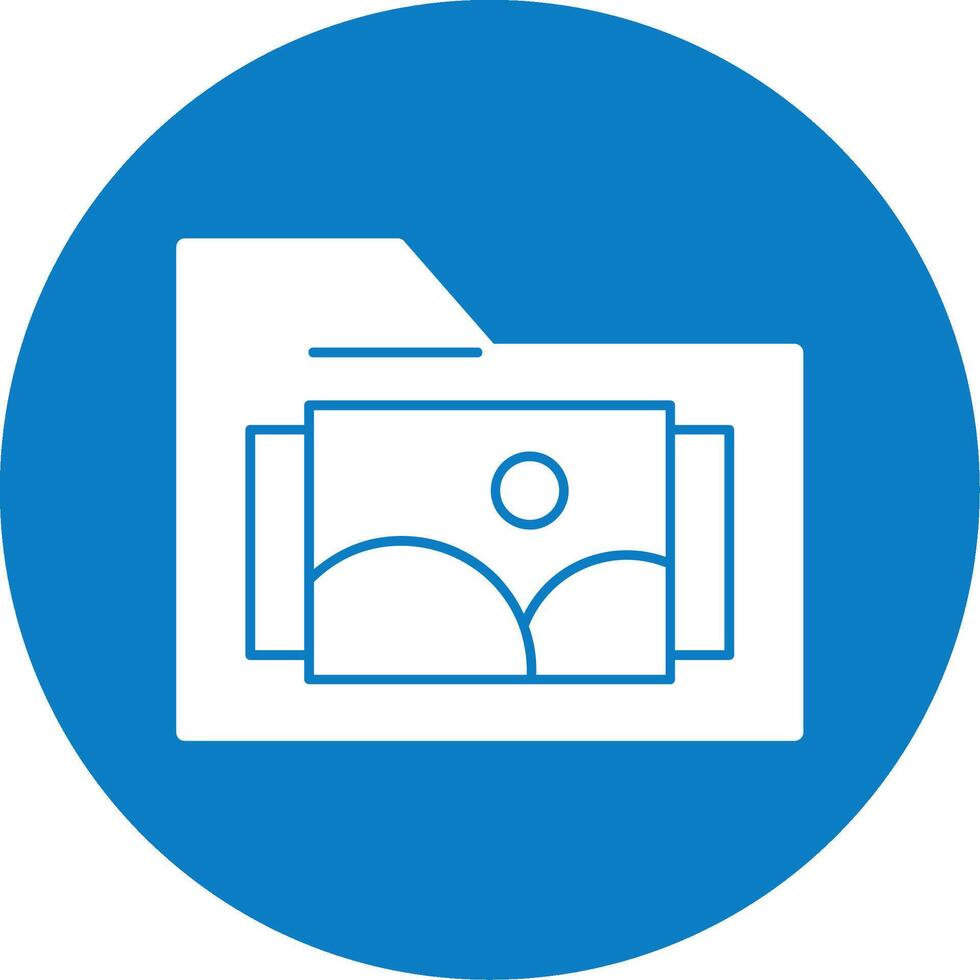 Images Folder Glyph Multi Circle Icon vector