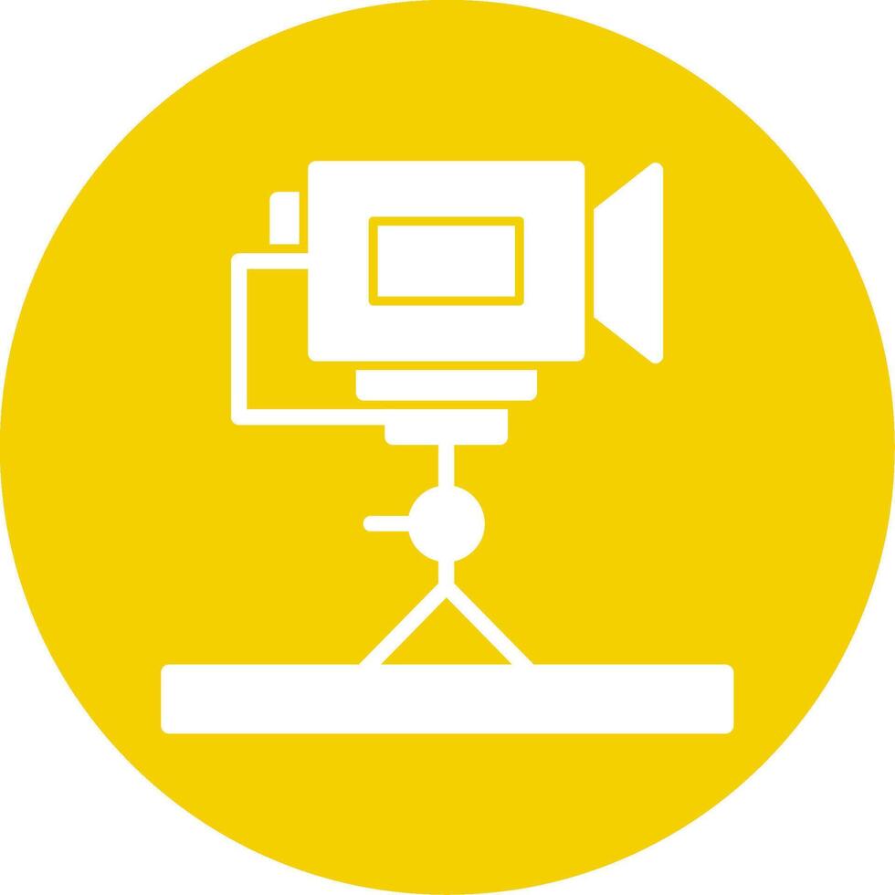Tripod Camera Glyph Multi Circle Icon vector