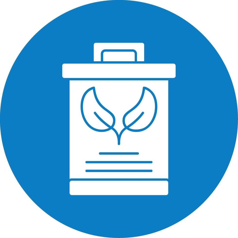 Eco Trash Bin Glyph Multi Circle Icon vector