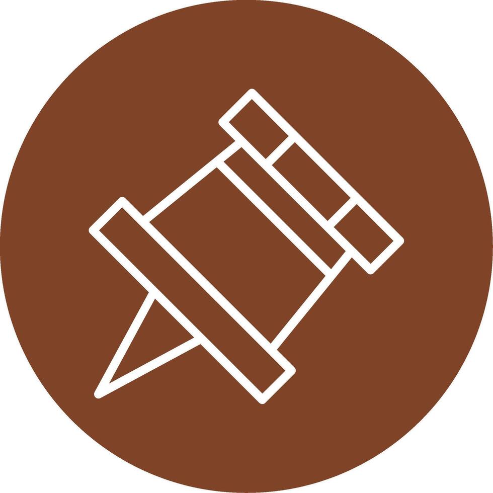 Push Pin Line Multi Circle Icon vector