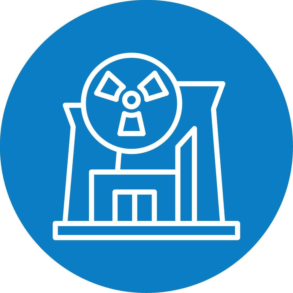Nuclear Plant Line Multi Circle Icon vector