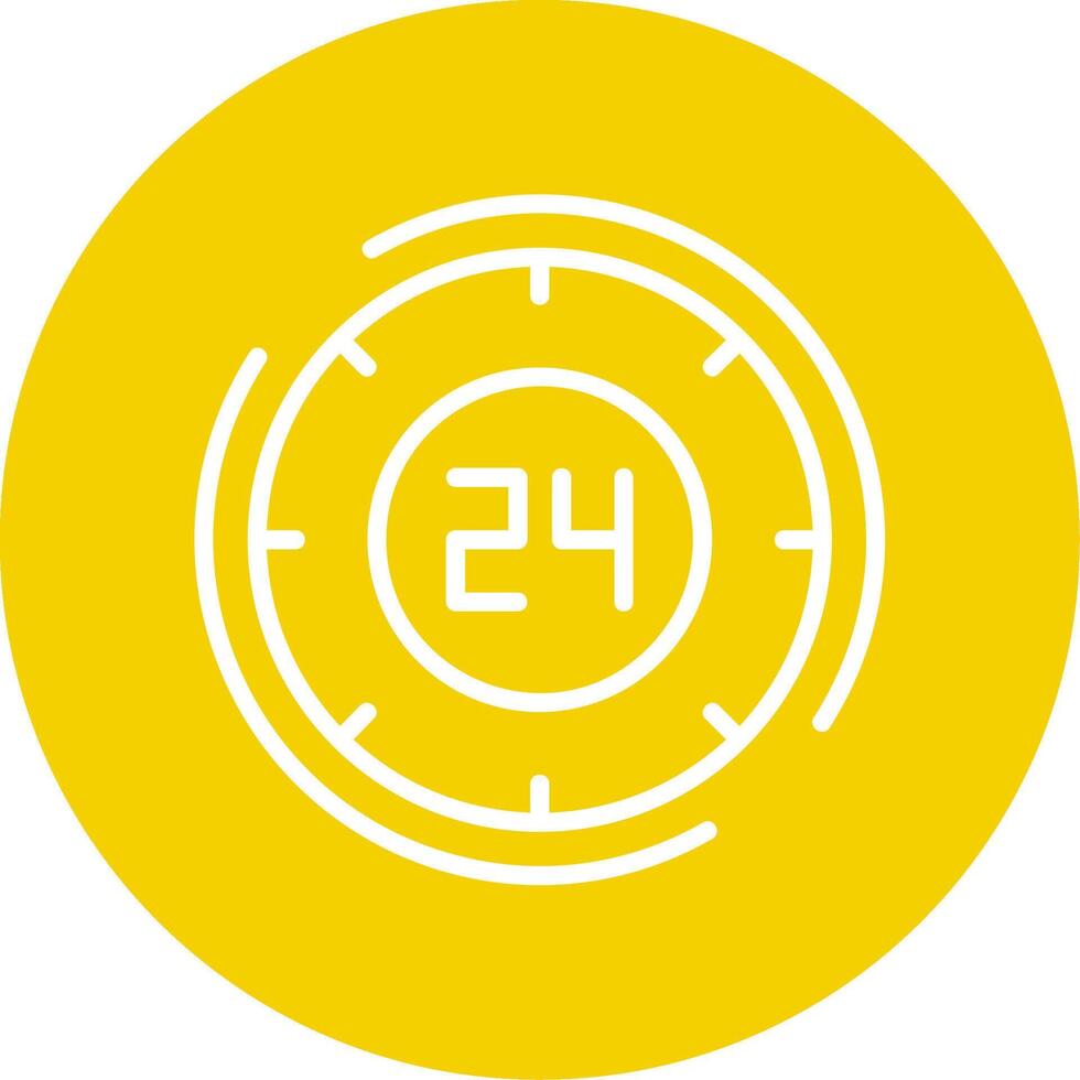 24 Hours Line Multi Circle Icon vector
