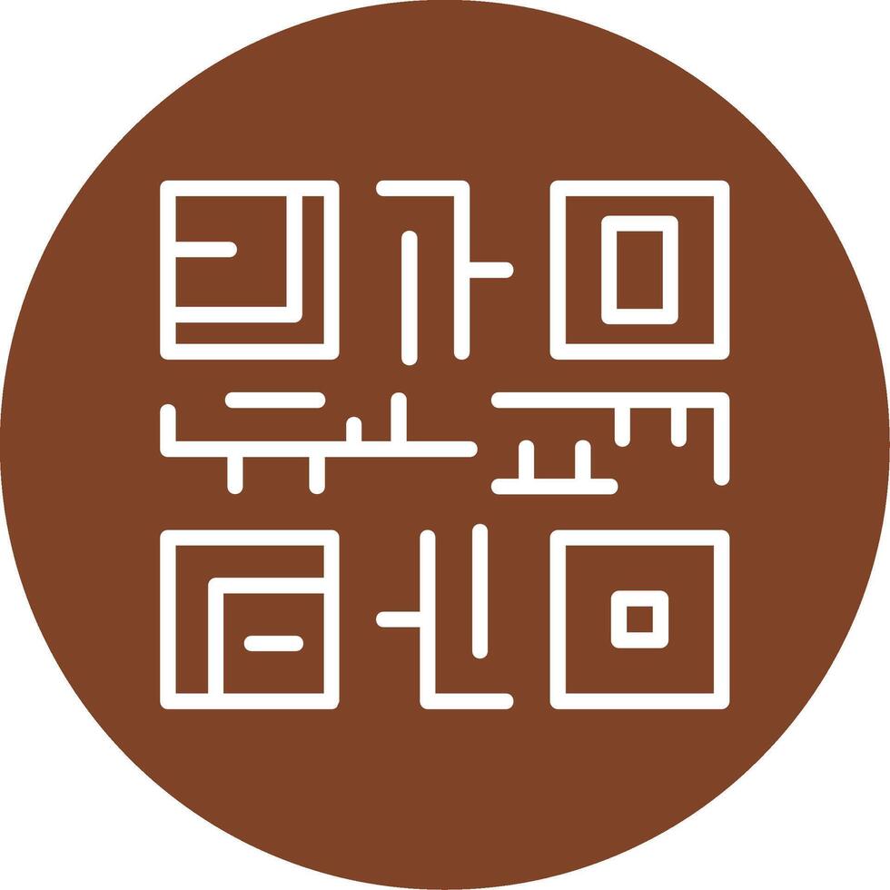 QR Code Line Multi Circle Icon vector