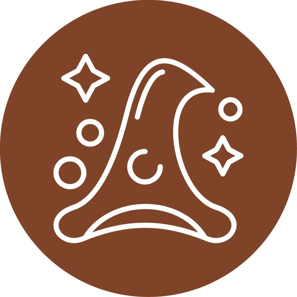 Witch Hat Line Multi Circle Icon vector