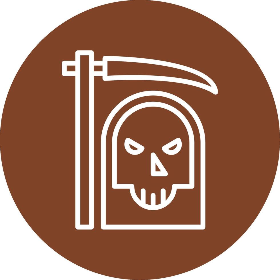 Grim Reaper Line Multi Circle Icon vector