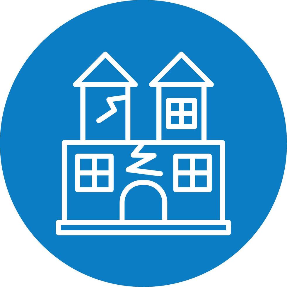 Ghost Castle Line Multi Circle Icon vector
