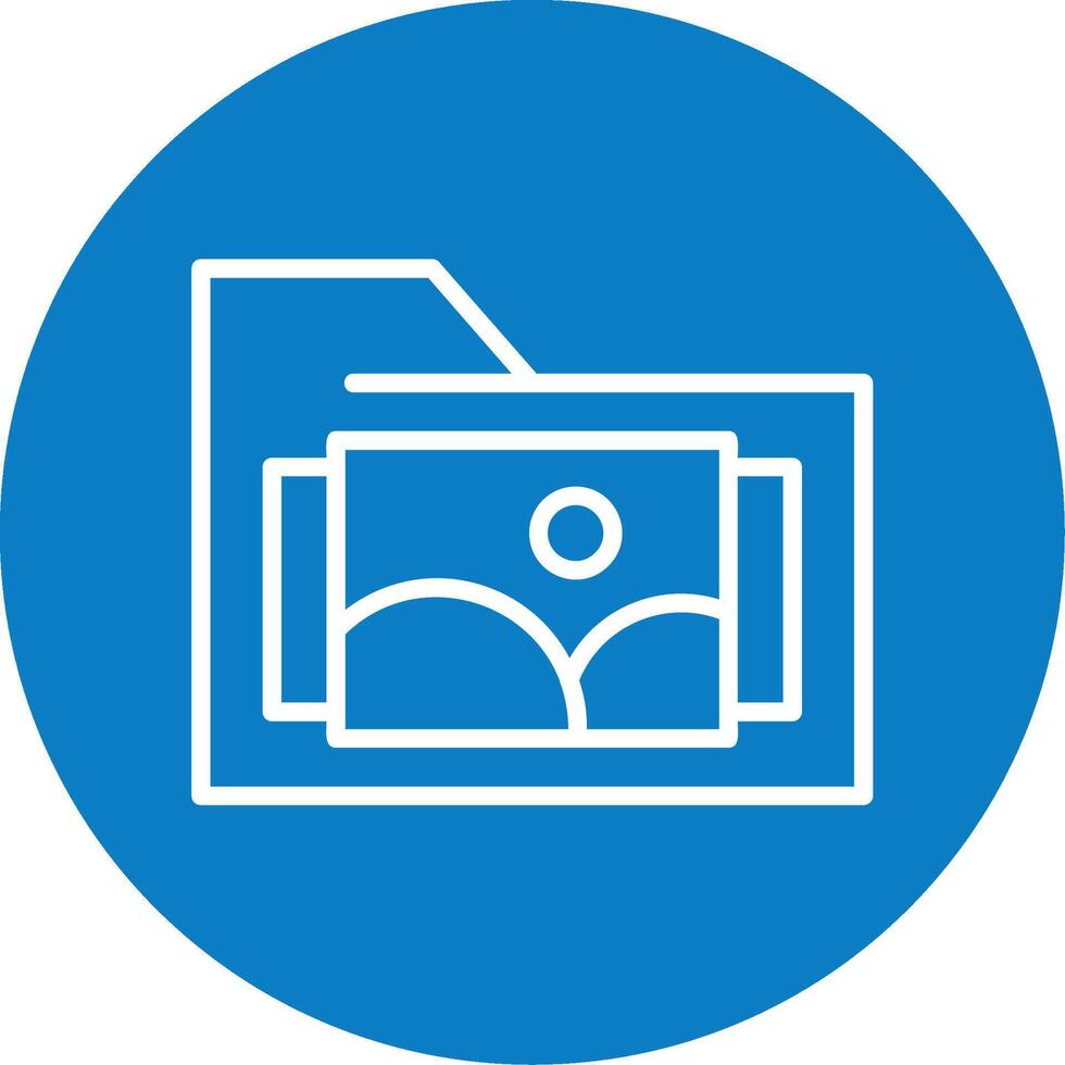 Images Folder Line Multi Circle Icon vector