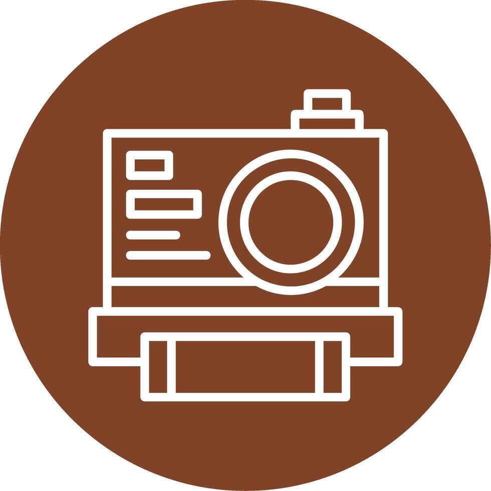Instant Camera Line Multi Circle Icon vector