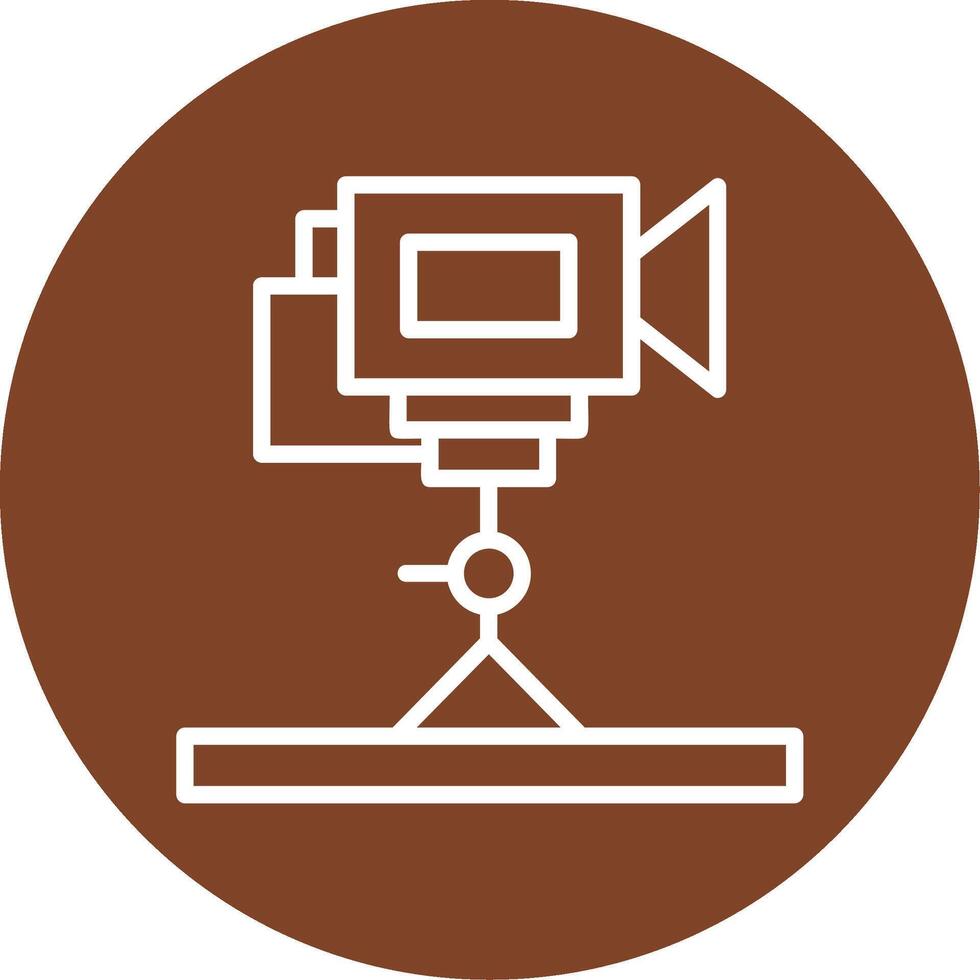 Tripod Camera Line Multi Circle Icon vector