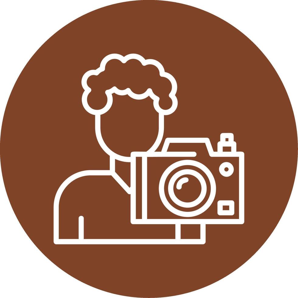 Cameraman Line Multi Circle Icon vector