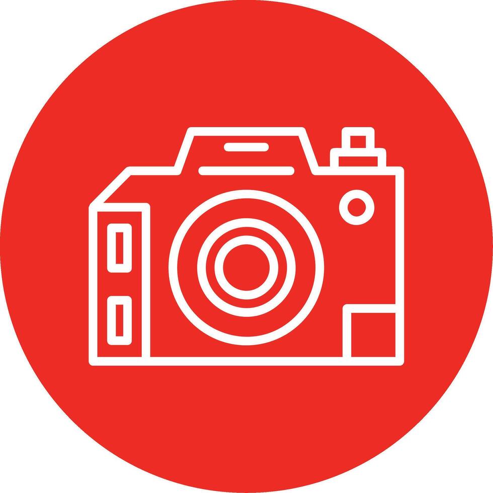 Dslr Camera Line Multi Circle Icon vector