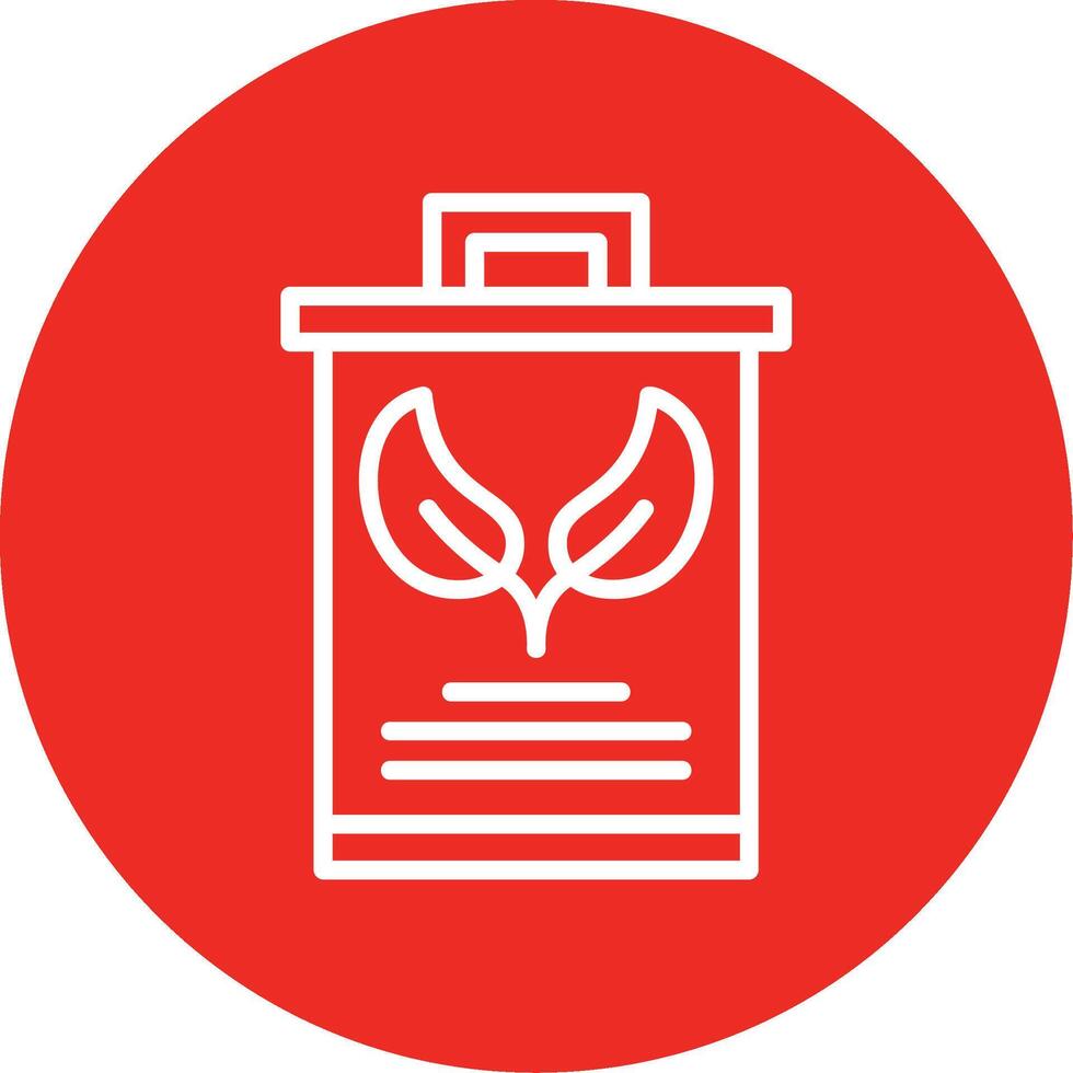 Eco Trash Bin Line Multi Circle Icon vector