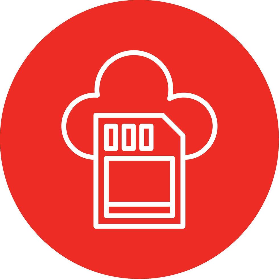 Cloud Storage Line Multi Circle Icon vector
