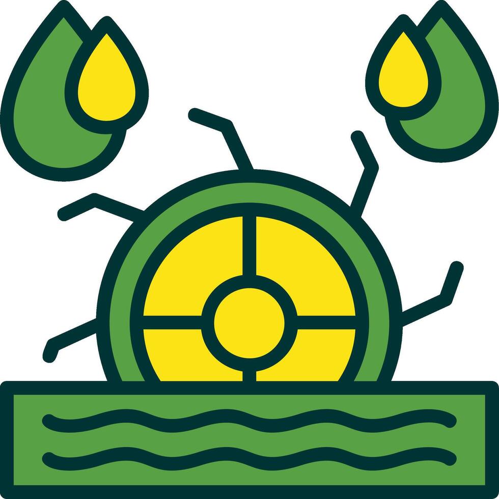 Water Mill Filled Two Color Icon vector