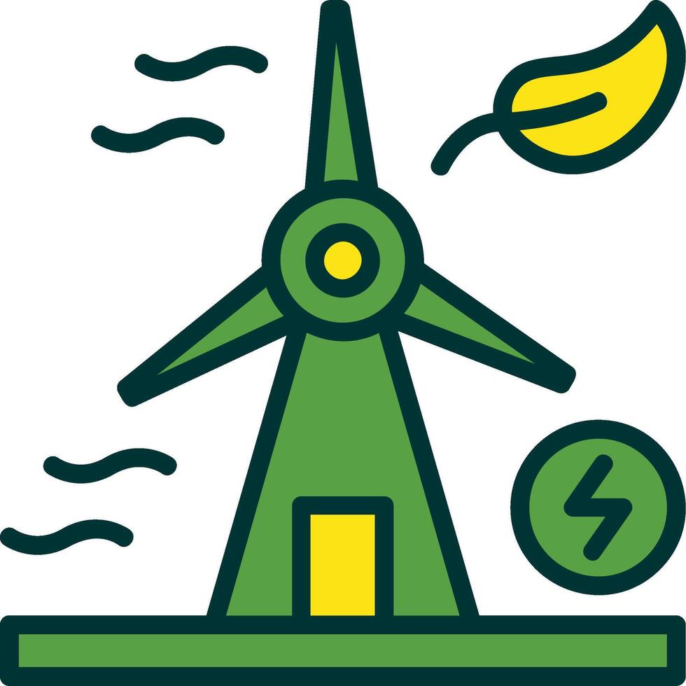 Windmill Filled Two Color Icon vector
