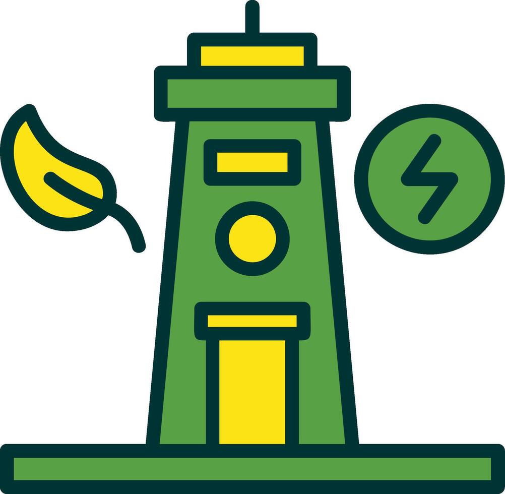 Tidal Power Filled Two Color Icon vector