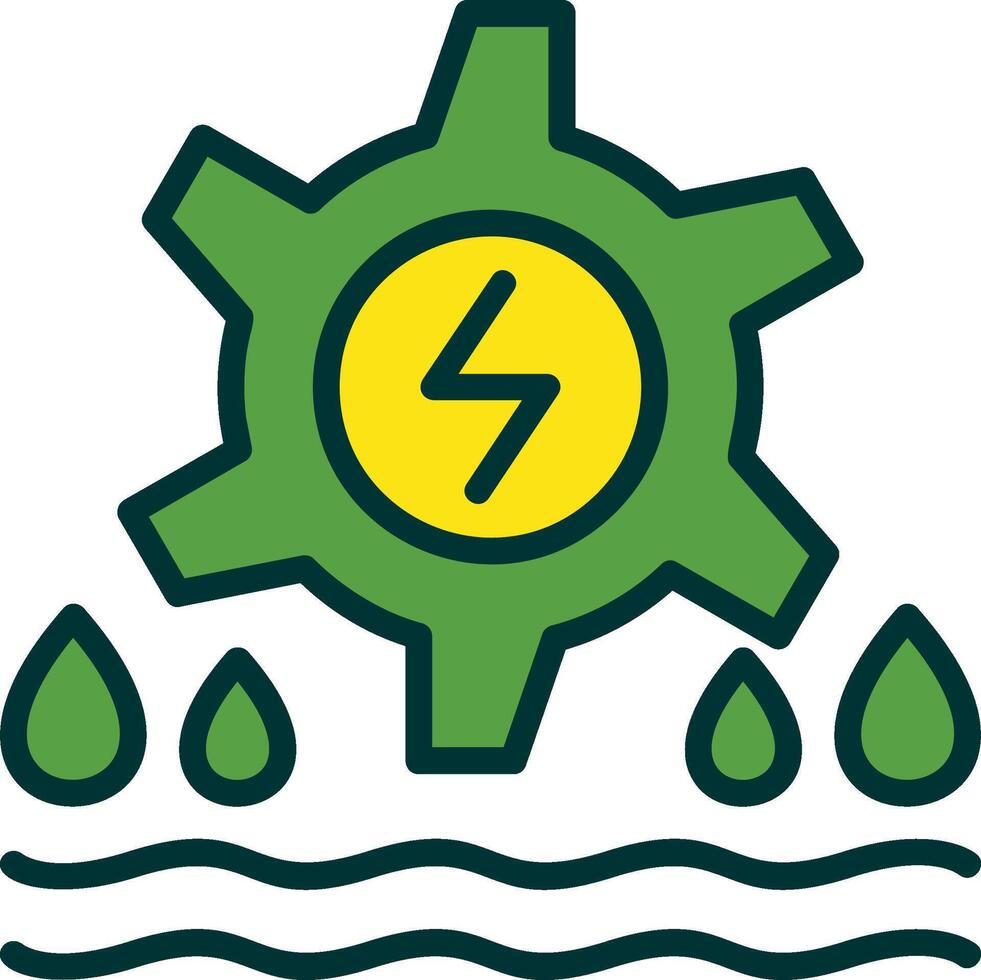 Hydro Power Filled Two Color Icon vector
