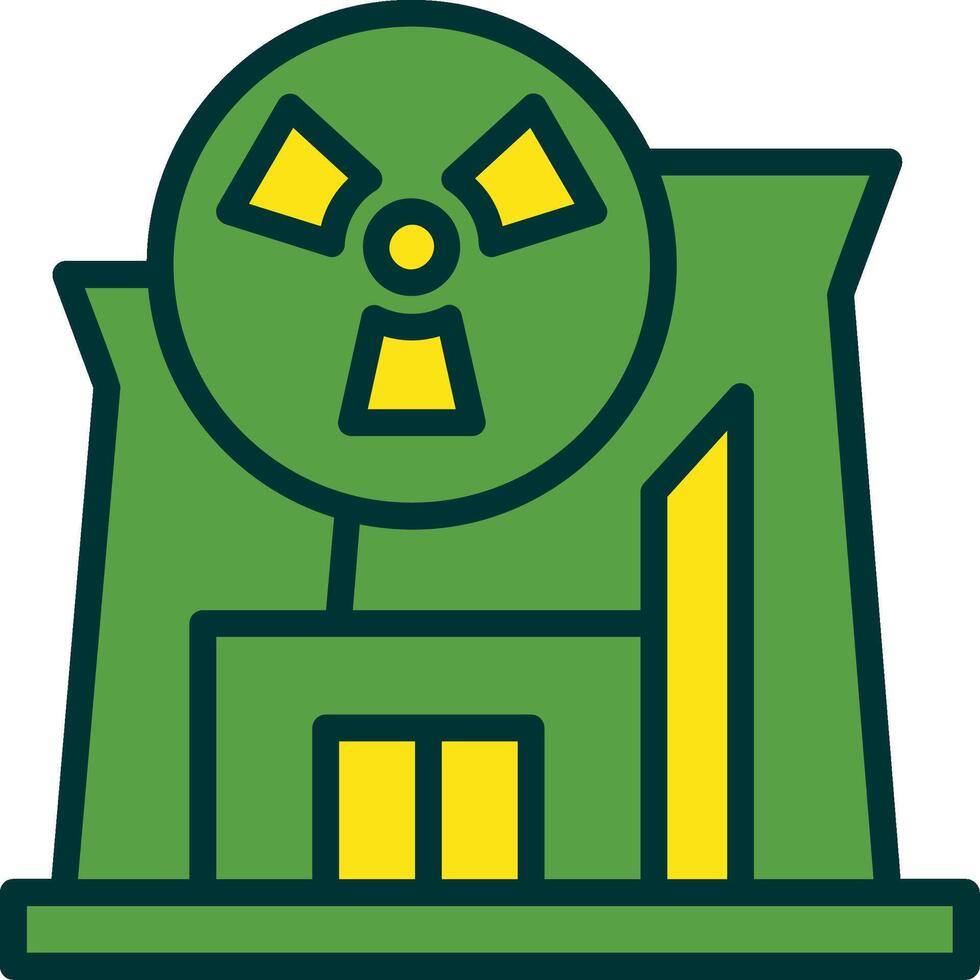 Nuclear Plant Filled Two Color Icon vector