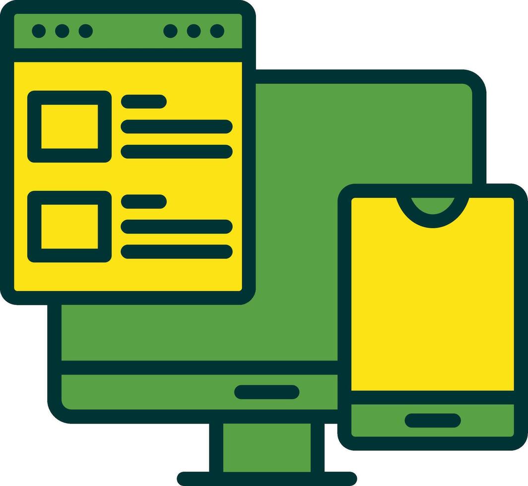 Responsive Web Design Filled Two Color Icon vector