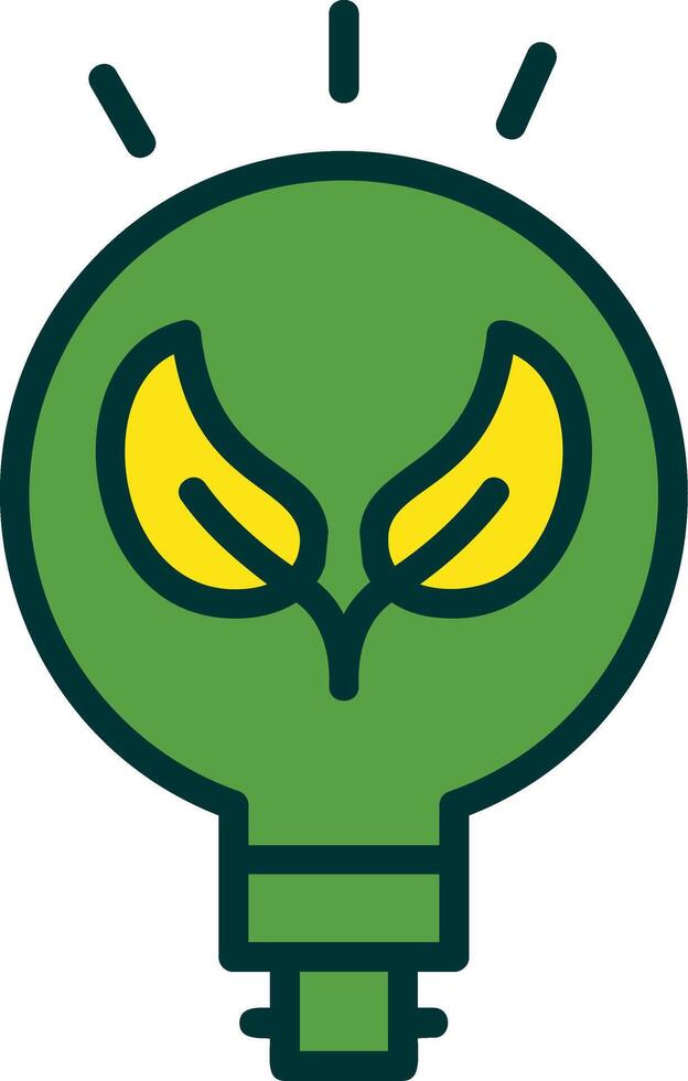 Energy Saving Filled Two Color Icon vector