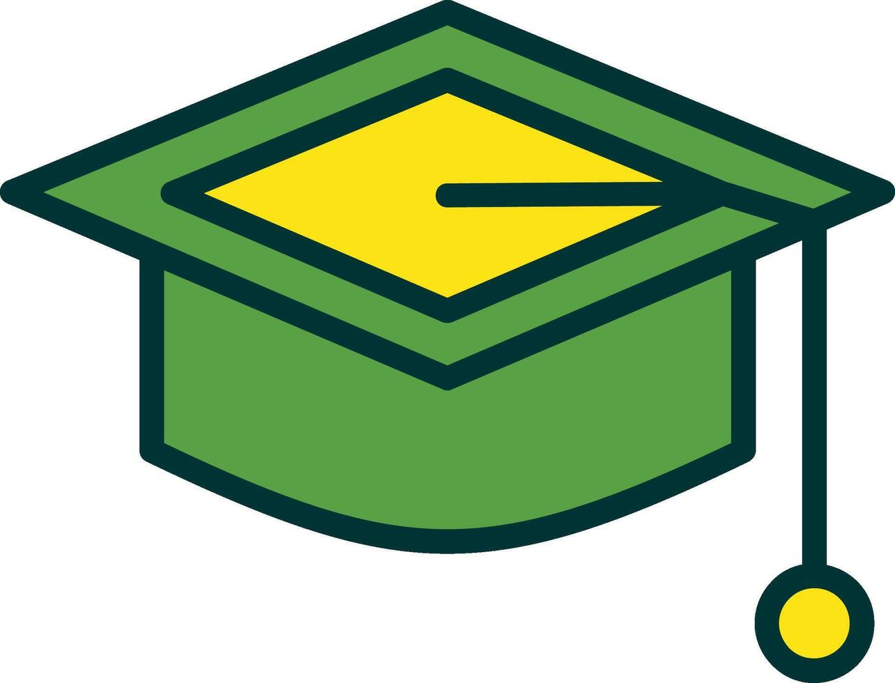 Graduate Cap Filled Two Color Icon vector