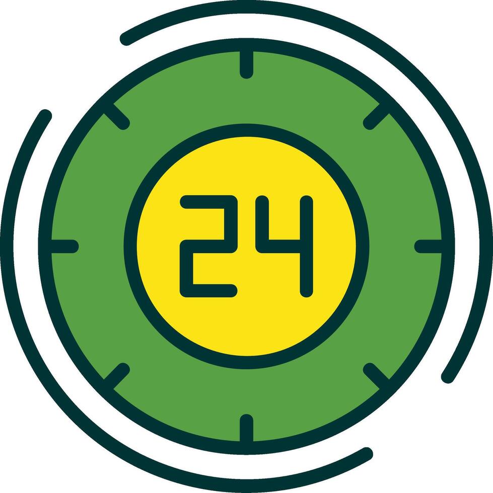 24 Hours Filled Two Color Icon vector
