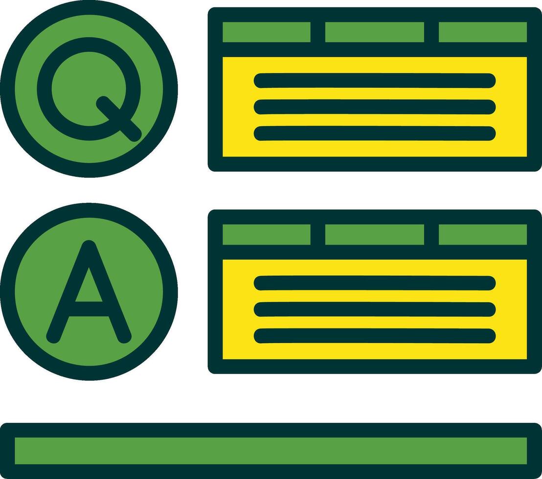 Question and Answer Filled Two Color Icon vector