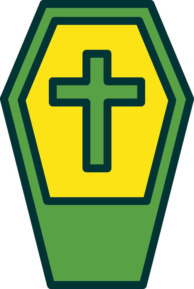Coffin Filled Two Color Icon vector