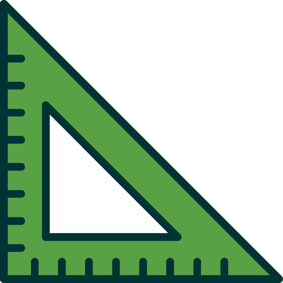 Triangular Ruler Filled Two Color Icon vector
