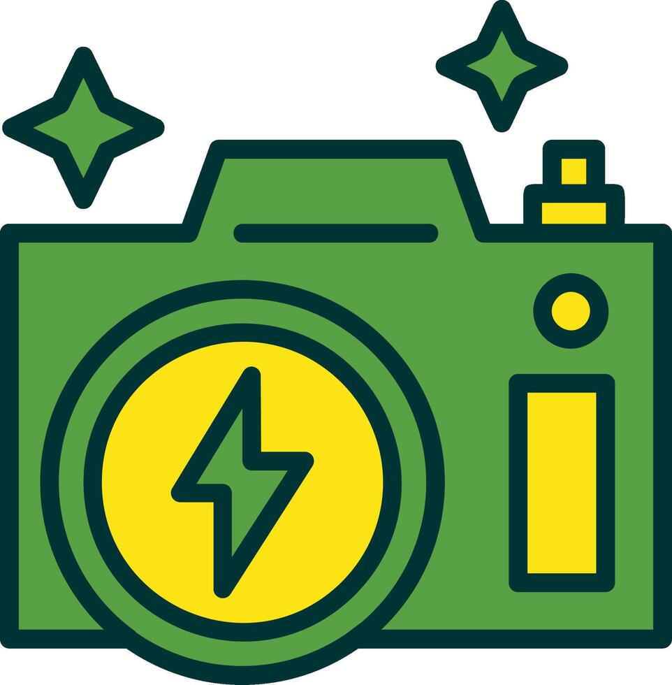 Flash Camera Filled Two Color Icon vector