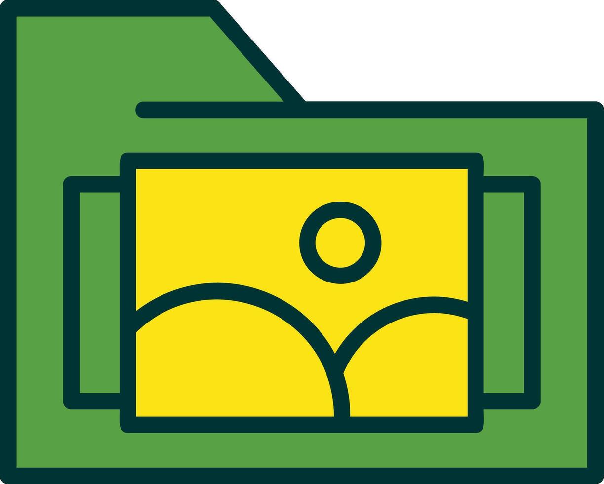 Images Folder Filled Two Color Icon vector