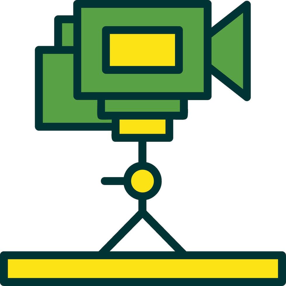 Tripod Camera Filled Two Color Icon vector