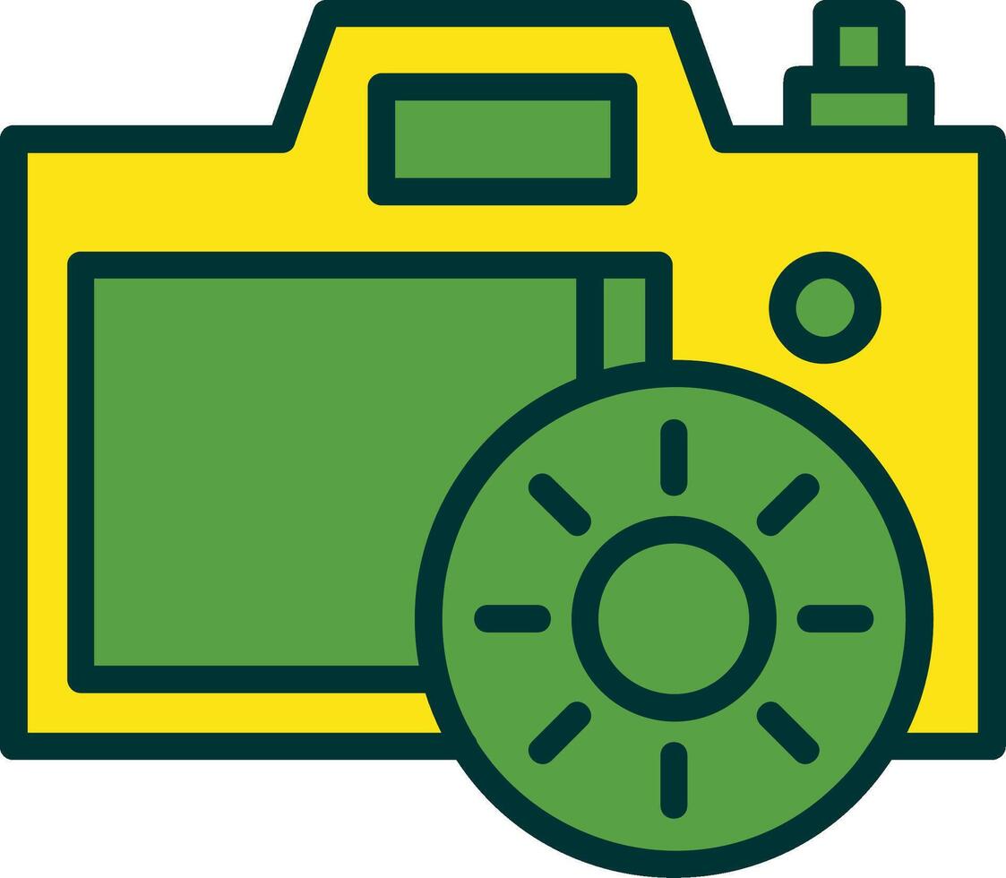Camera Brightness Filled Two Color Icon vector